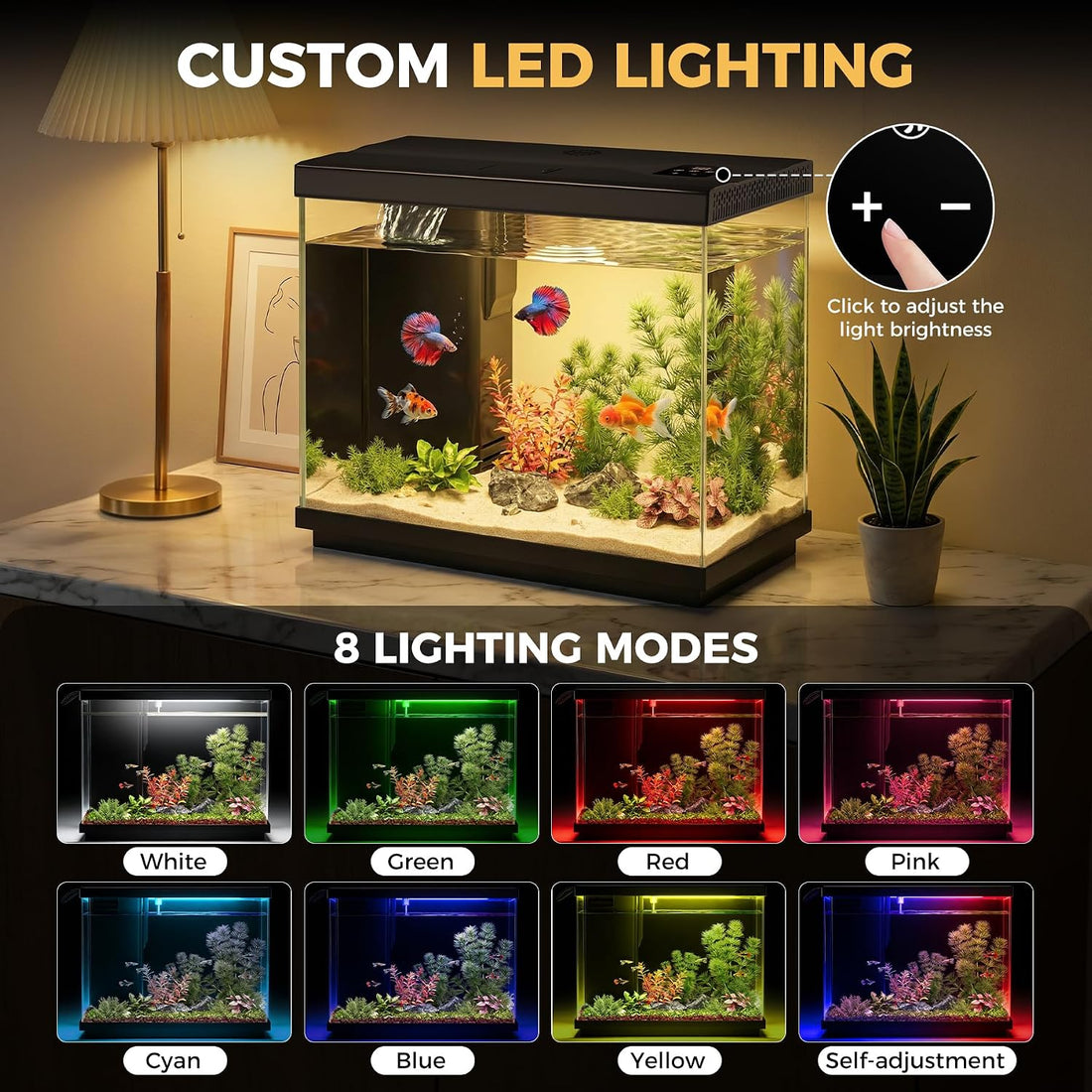 2.2 Gallon Small Fish Tank, Betta Fish Aquariums