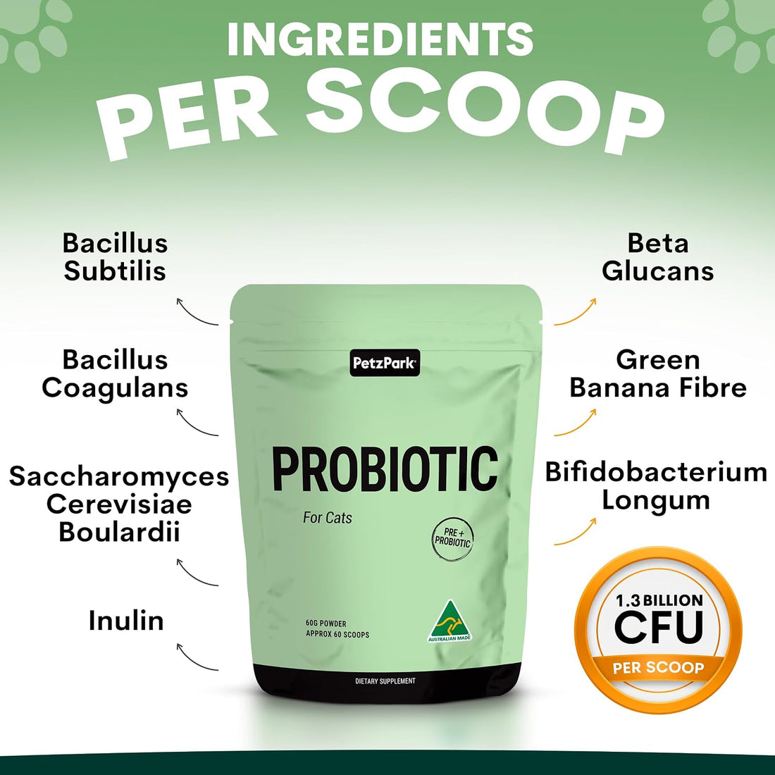 Petz Park Cat Probiotic Powder for Digestive Health