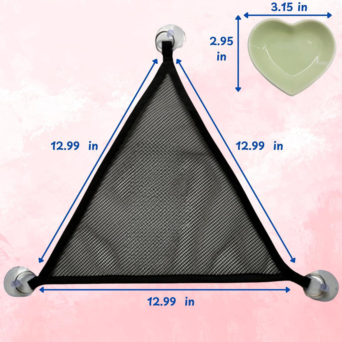 Axolotl Hammock for Aquarium and Ceramic Feeding Dish, Axolotl Hammock