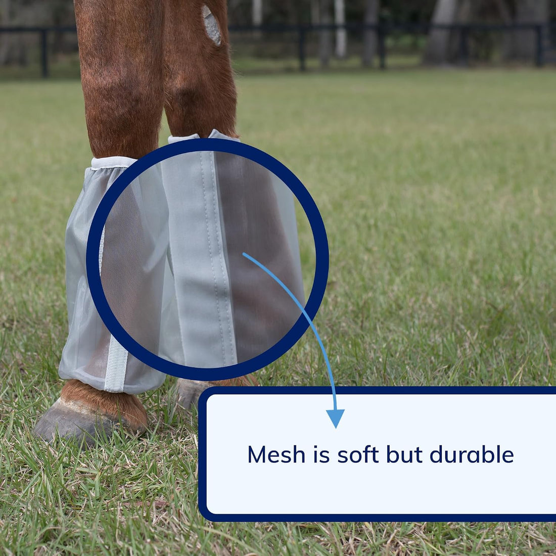 SmartEquine Deluxe Relaxed Fit Fly Boots for Horses, Pair, Horse Size