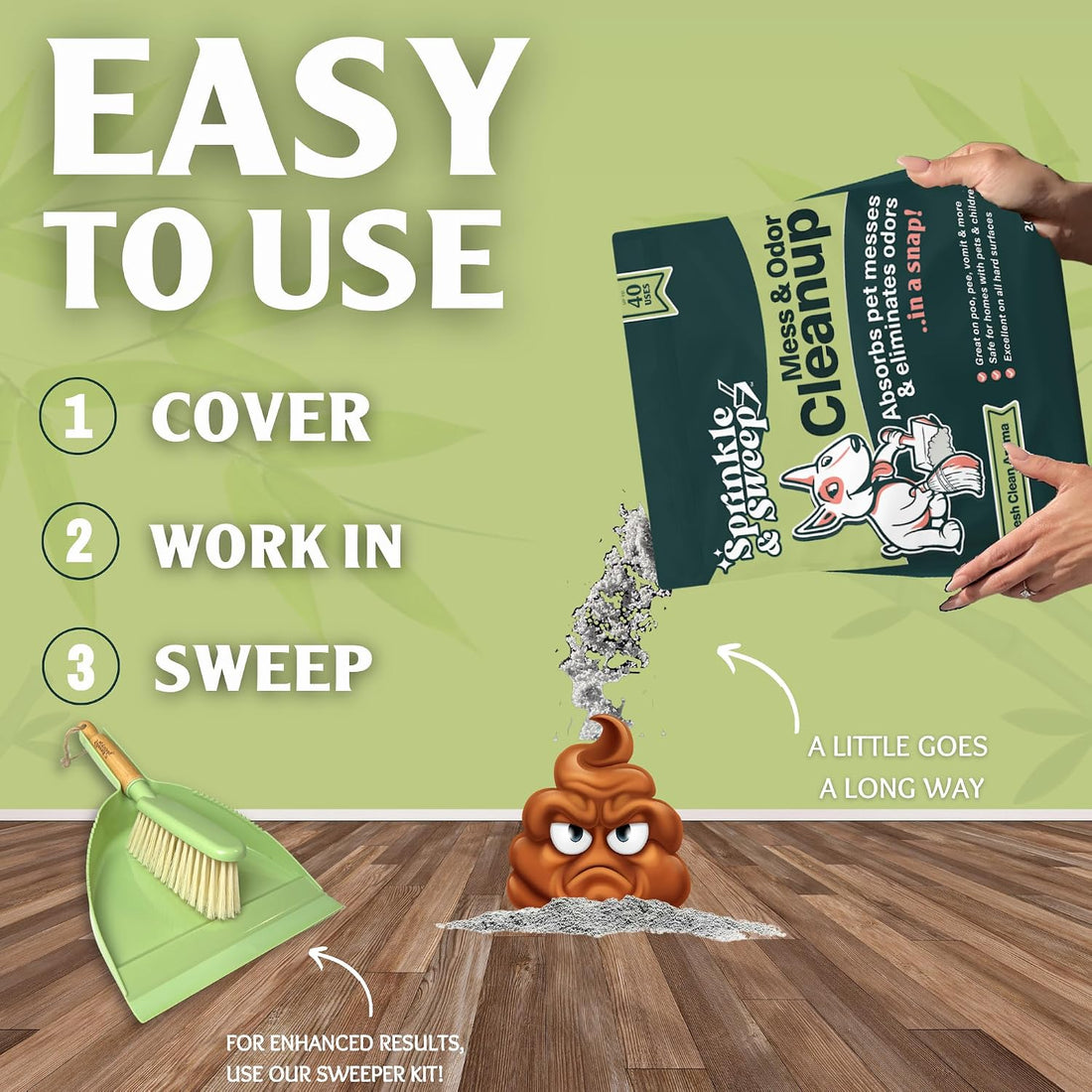 Sprinkle & Sweep: Pet Mess & Odor Cleanup - 15oz Bag