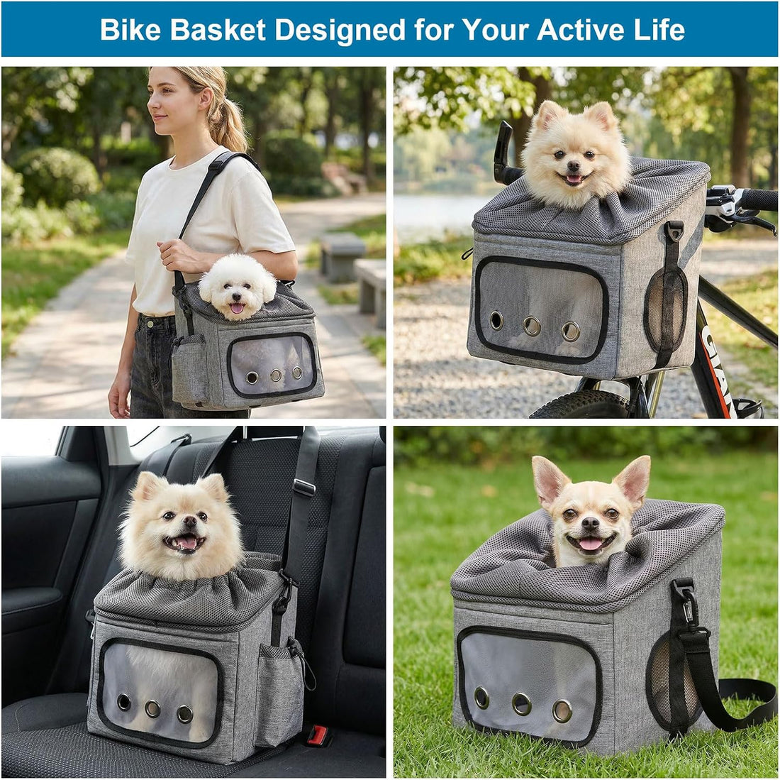 Ownpets Large Bike Front Basket Pet Carrier