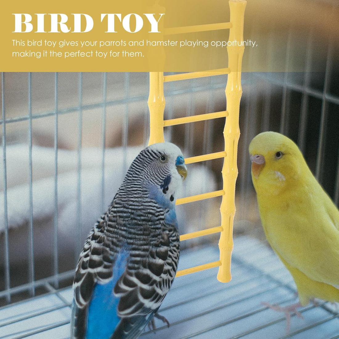 Yardwe Hamster Ladder Bird Ladder for Bird Cage Plastic Yellow