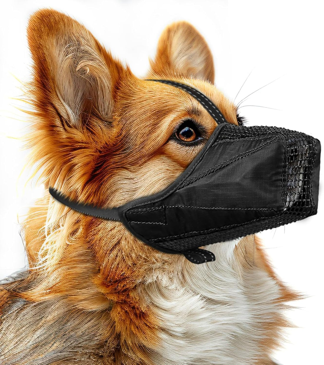 Dog Muzzle, Adjustable Soft Mesh Muzzle Anti-Biting, Chewing