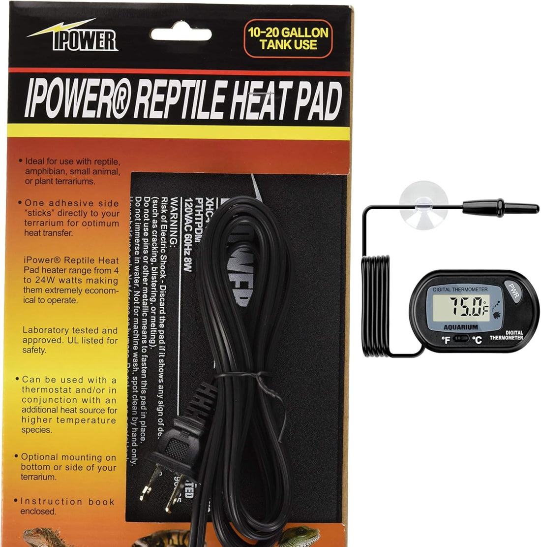 iPower 6 by 8-Inch 8W Reptile Heat Mat