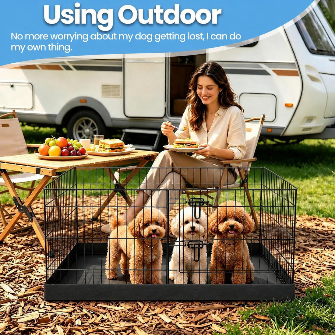PEEKABOO Square Dog Playpen Bottom Pad for 8-Panel Pens, 48 x 48 in