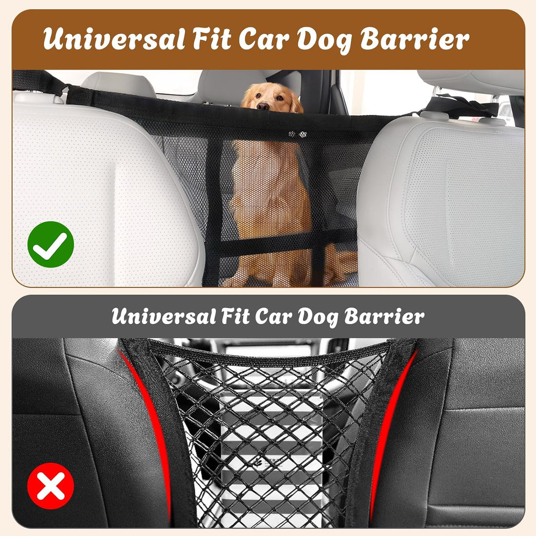 RealPlus Dog Car Barrier with Storage Pockets, 2026 Easy Install