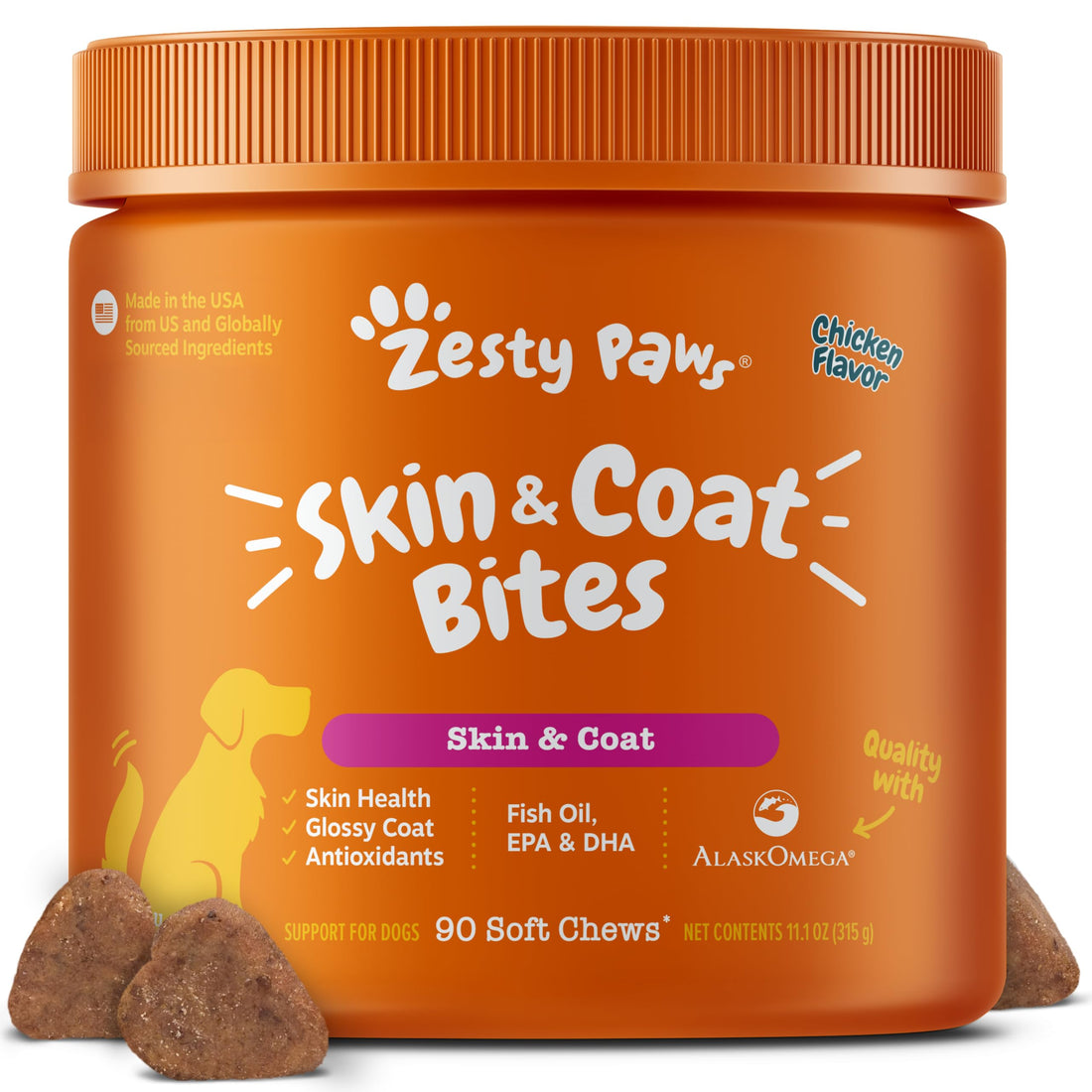Zesty Paws Omega Fish Oil Chews for Dogs