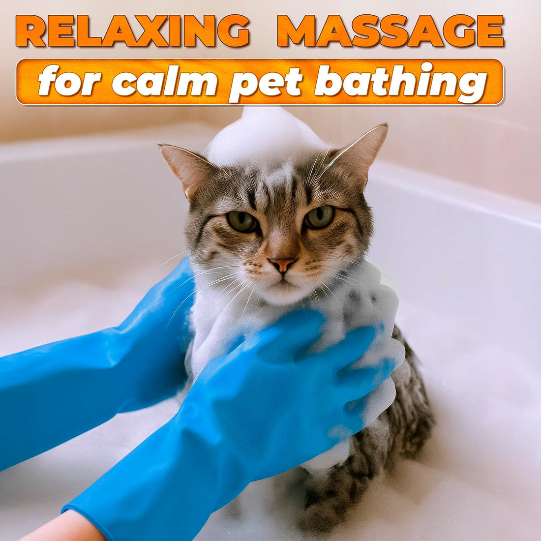 Cat and Dog Shampoo Gloves with 3000 Soft Bristles