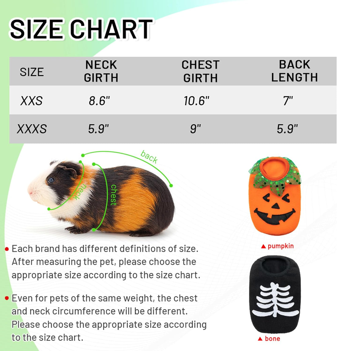 Halloween Guinea Pig Clothes, 2 Pack Soft Small Pet Vest Outfits