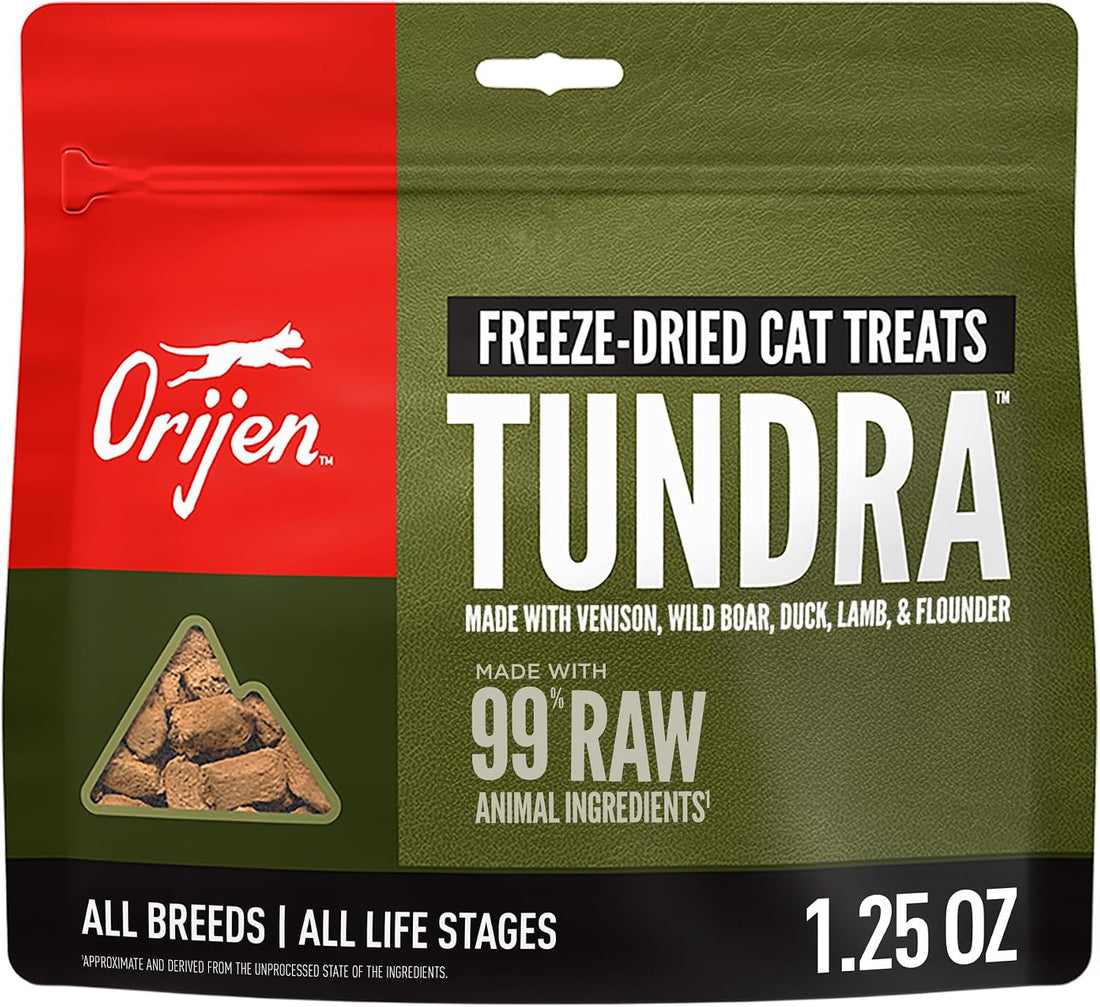 ORIJEN Tundra Freeze Dried Cat Treats, Grain Free Treats for Cats