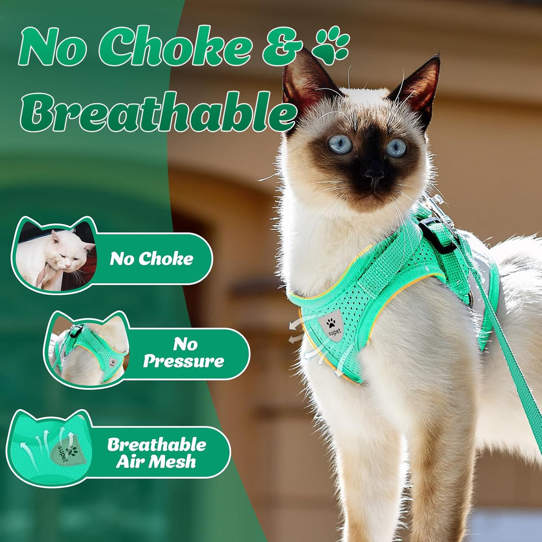 Supet Cat Harness and Leash Set