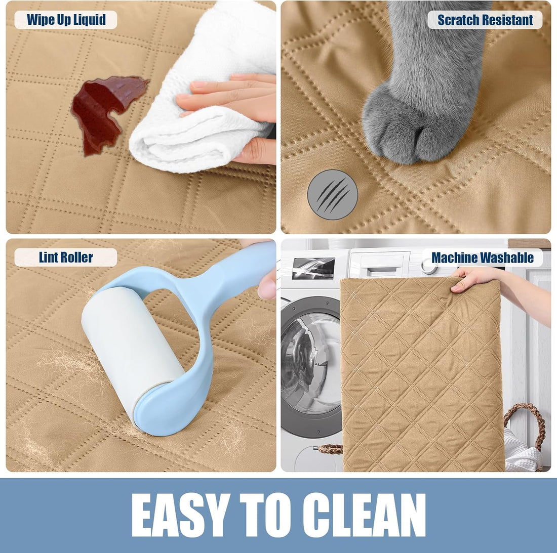 Smiry Waterproof Reversible Pet Couch Covers for Dogs