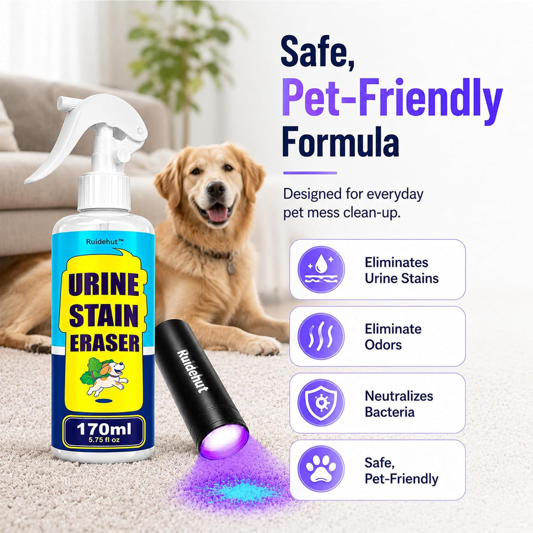 Stain & Odor Remover + Pet Urine Detector Kit, 5.75 fl oz