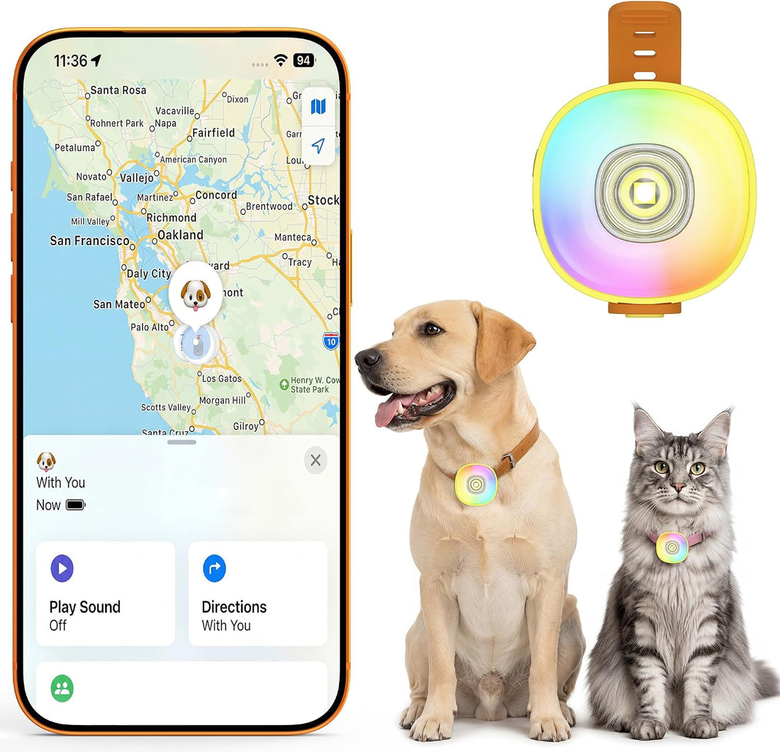 Zellar 2-in-1 Dog Tracker GPS with LED Light