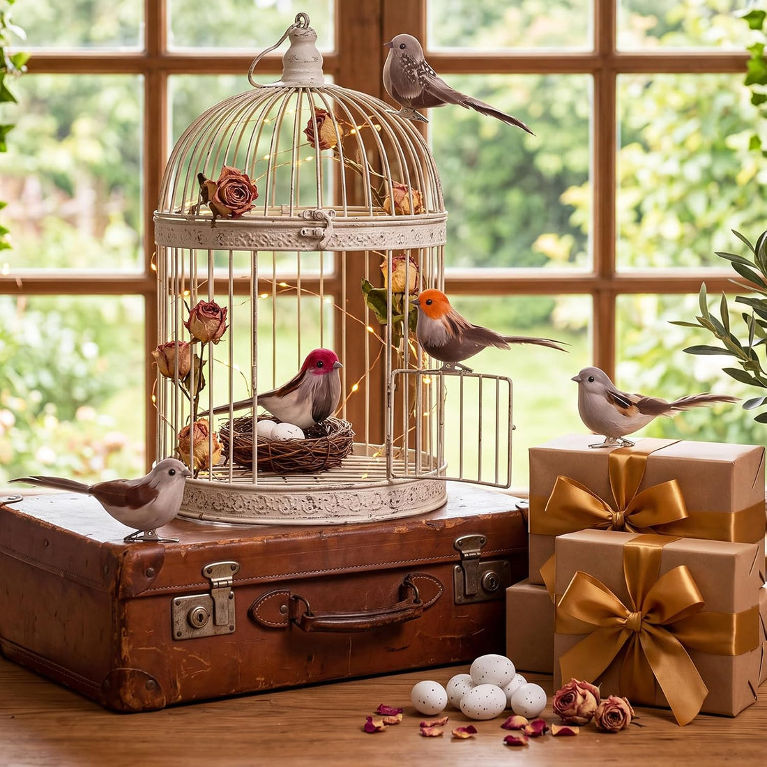 20 Pcs Artificial Birds with Nest and Egg Kit