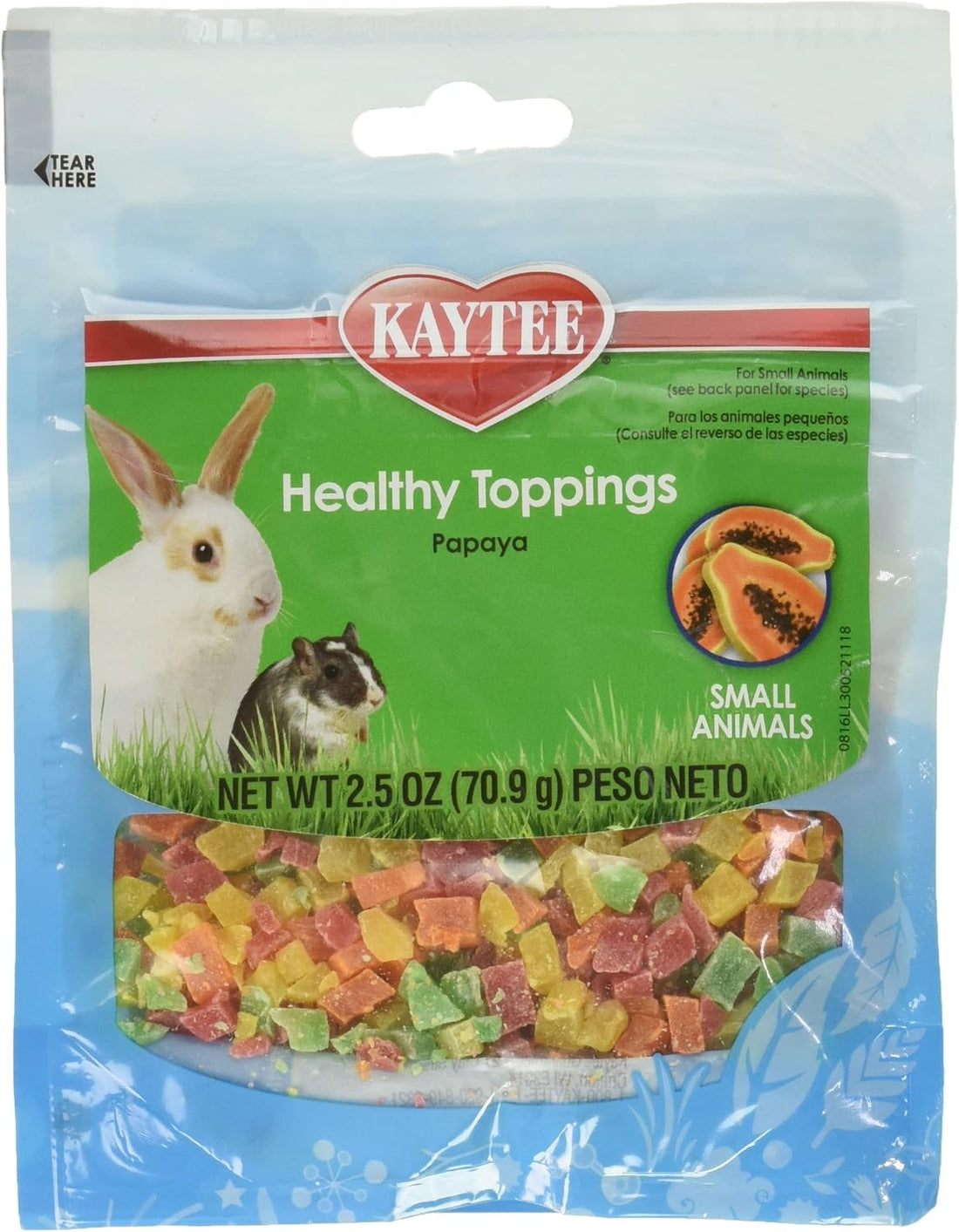 Kaytee Healthy Toppings Papaya Rabbit Treats, 2.5 Oz