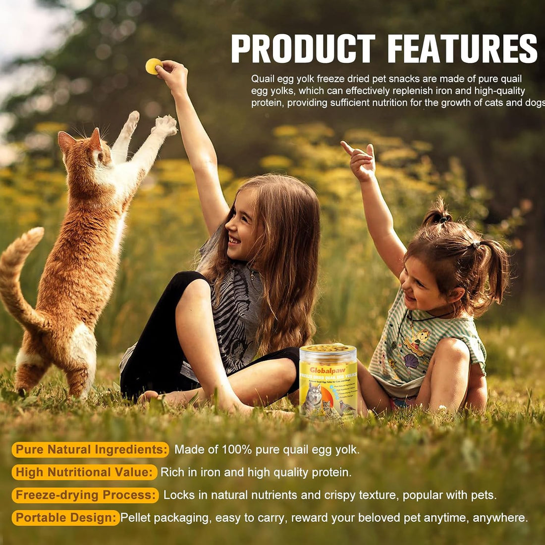 Globalpaw Premium Freeze-Dried Quail Egg Yolks