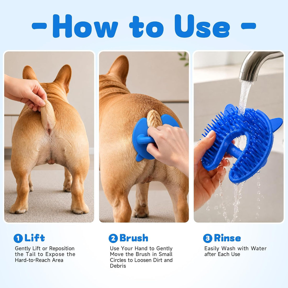 Silicone Nub Brush – Corkscrew Tail Dog Brush for Bulldog