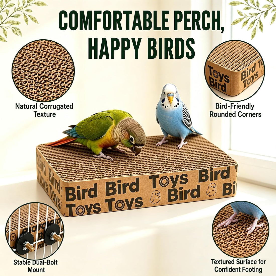7.8” Paper Bird Shredding Toys,Bird Cage Platform for Small Medium