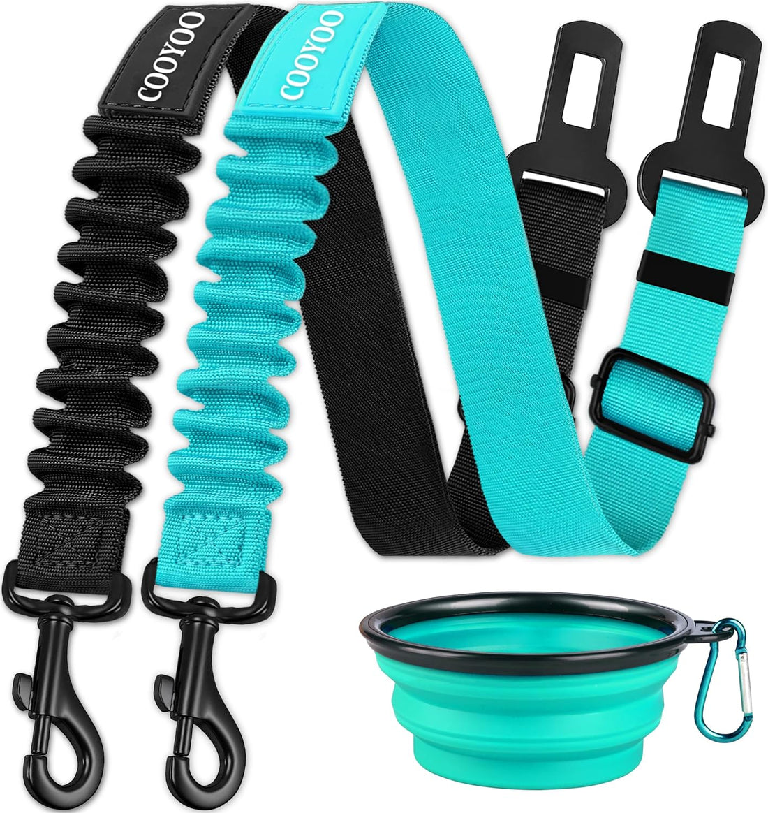 COOYOO Dog Seat Belt,3 Piece Set Retractable Dog Car Harness