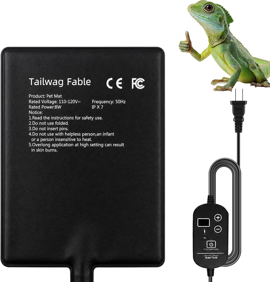 8W Reptile Heating Pad, 6x8 with Digital Thermostat