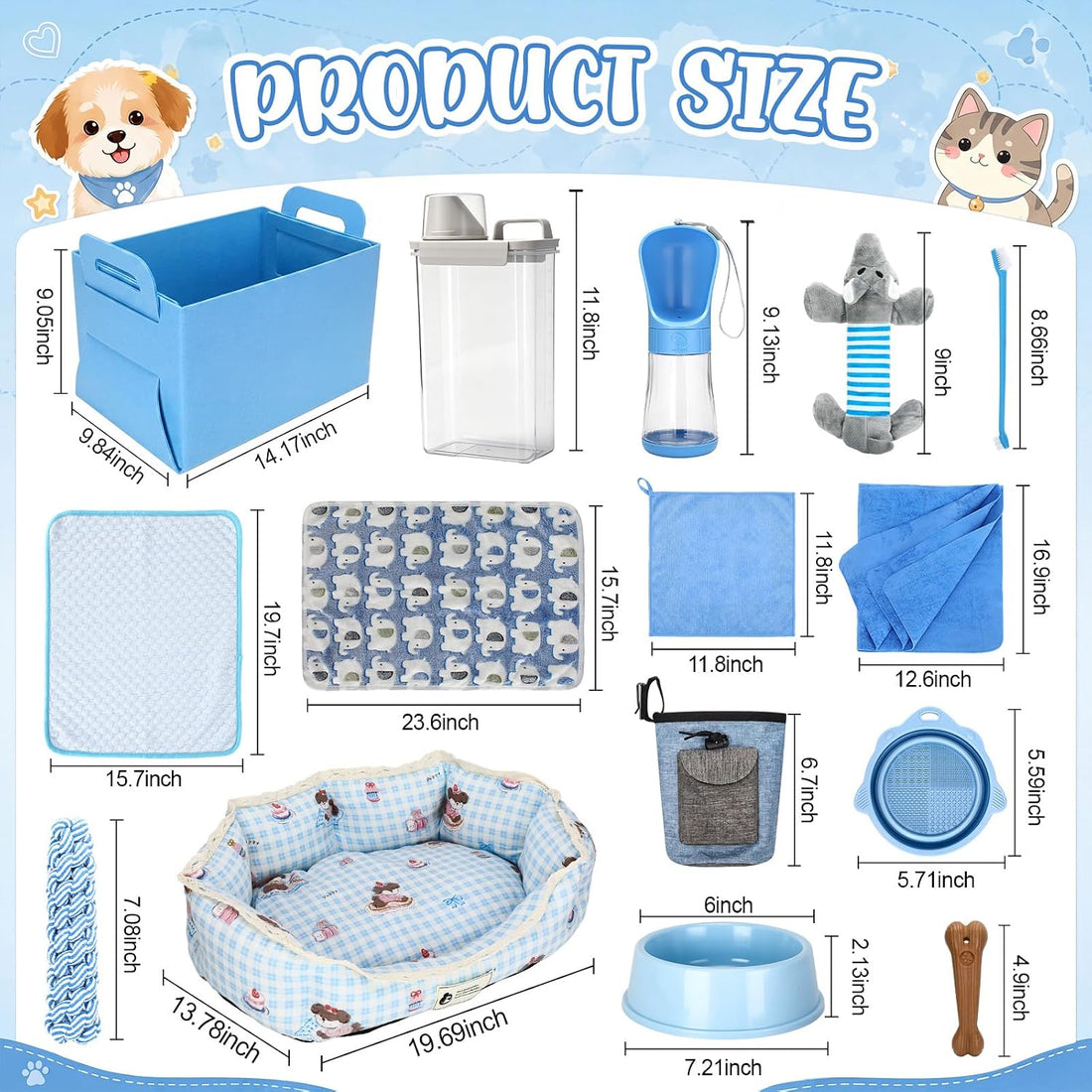 Abbylike 75 Pcs Puppy Supplies Starter Kit for Small Dogs