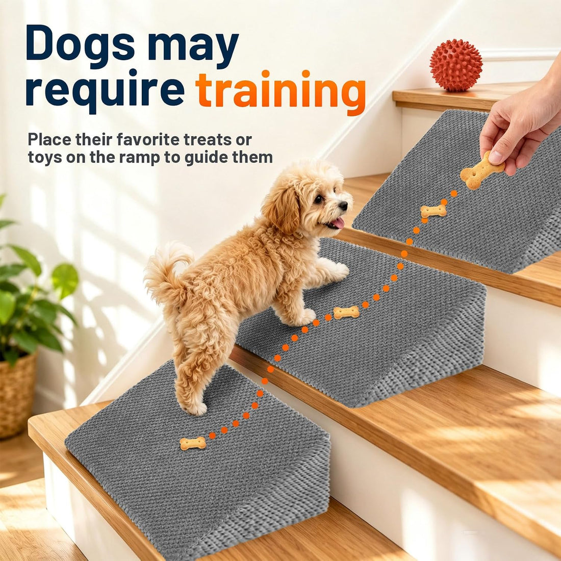 Dog Ramp for Stairs for Small, Senior, Injured Dogs & Cats