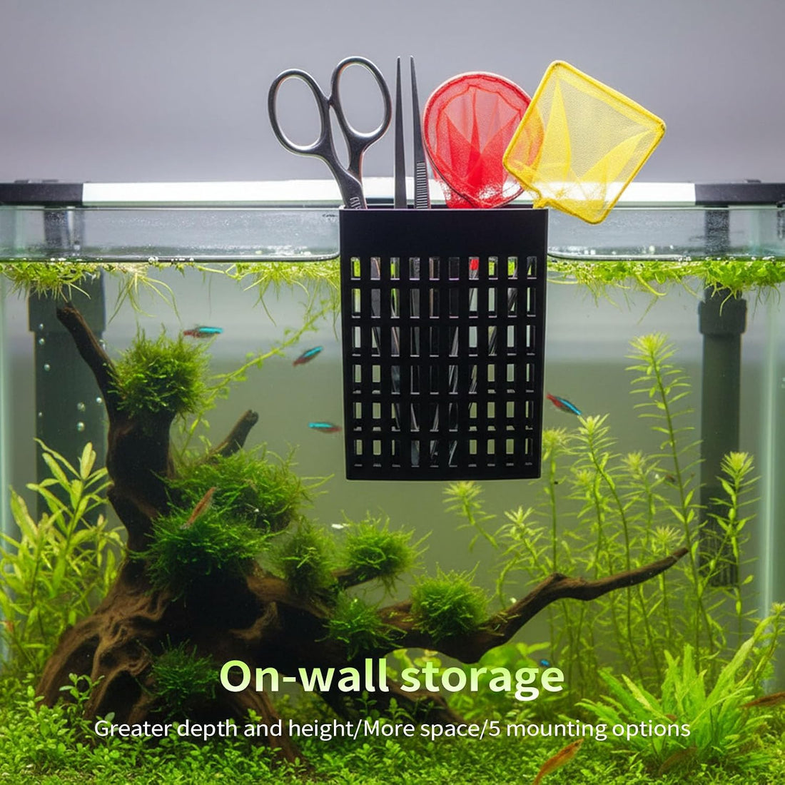 Upgraded Adjustable Aquarium Plant Holder,2 Pack Black