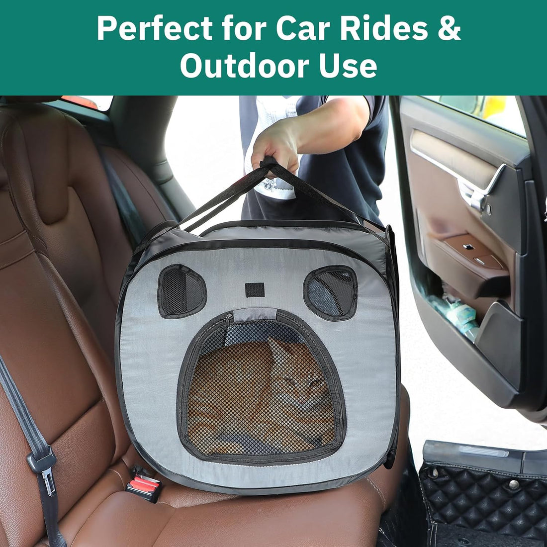 Snuvid Cat Playpen with Separate Litter Box Area
