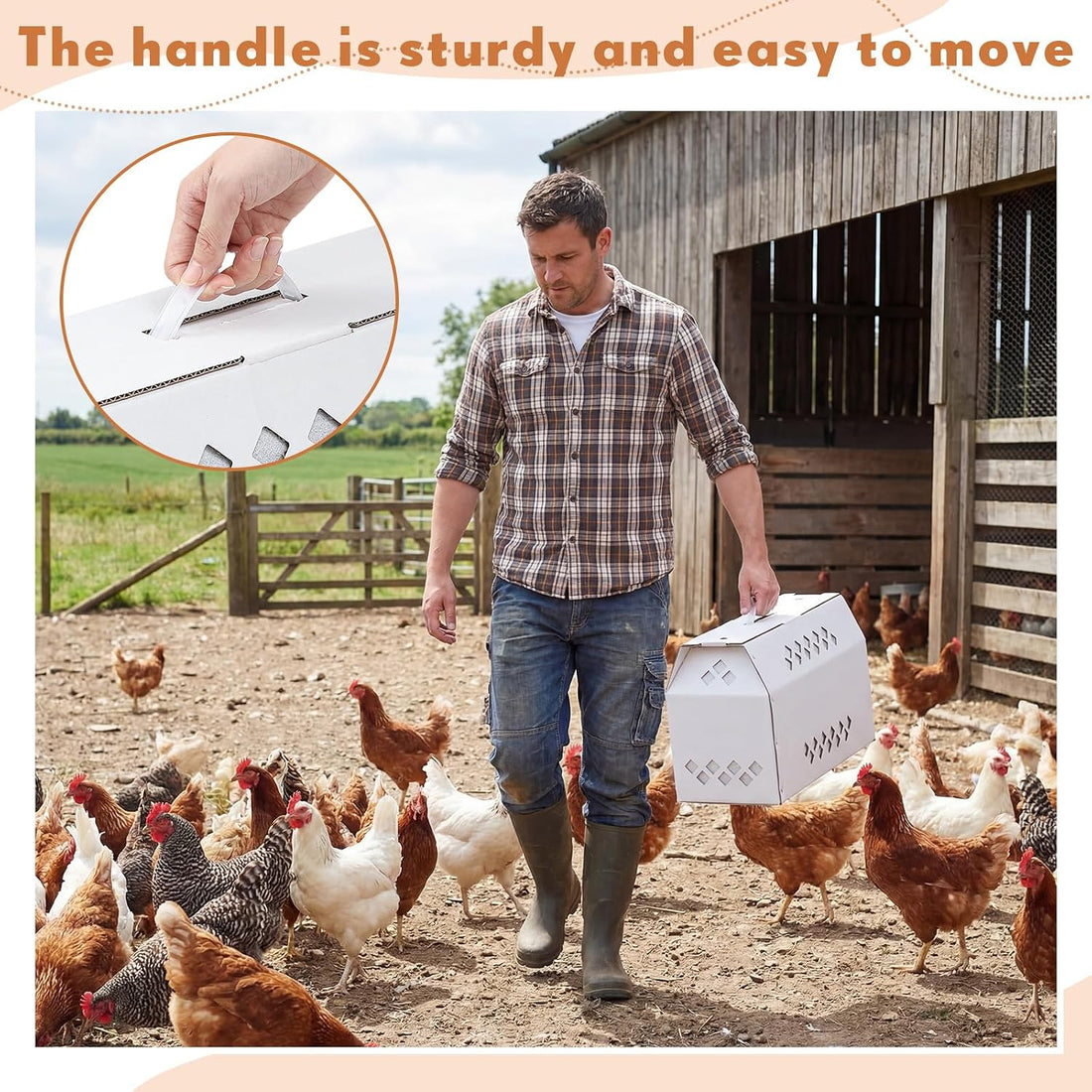 YooNotee 6 Pack Single Live Chicken Shipping Box