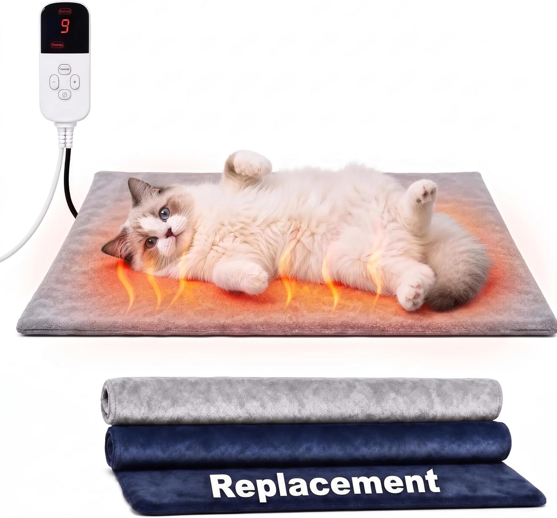 Cat Heating Pad, Heated Cat Bed with 9 Temp Setting & 4 Timer 18"*18"
