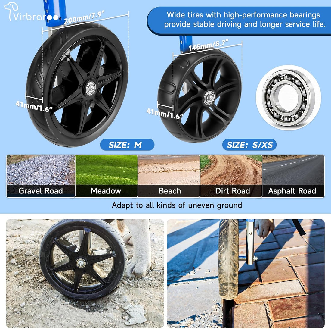 Dog Wheelchair for Back Legs with Upgraded All-Terrain Tires