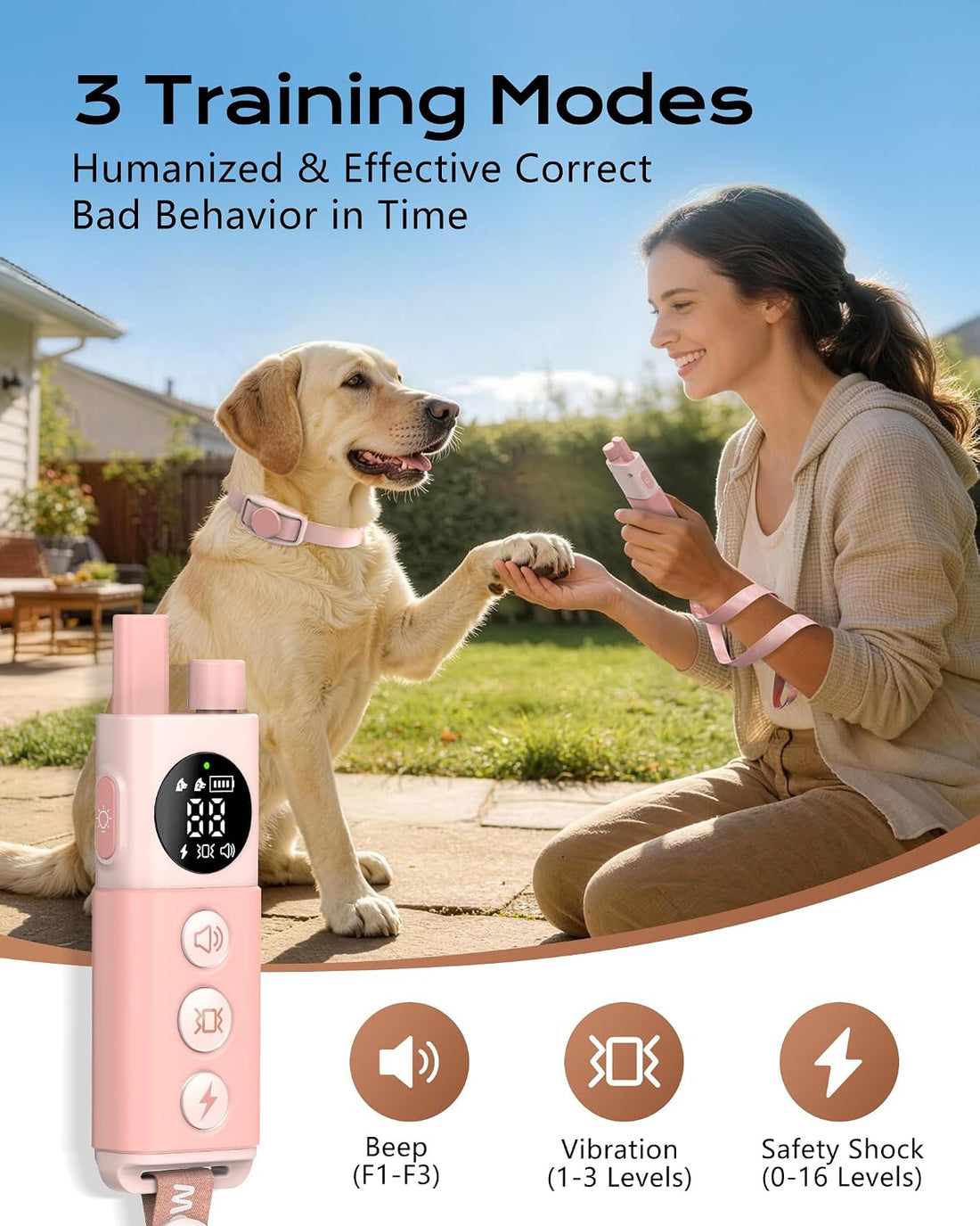 Shock Collar for Dogs, 4200FT Training Collar for 15-120lbs Dog