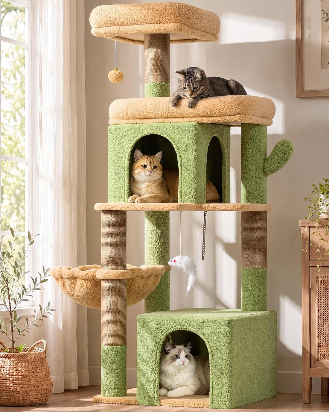 Globlazer Extra Tall Cat Tree Tower for Indoor Cats, 76in, F76