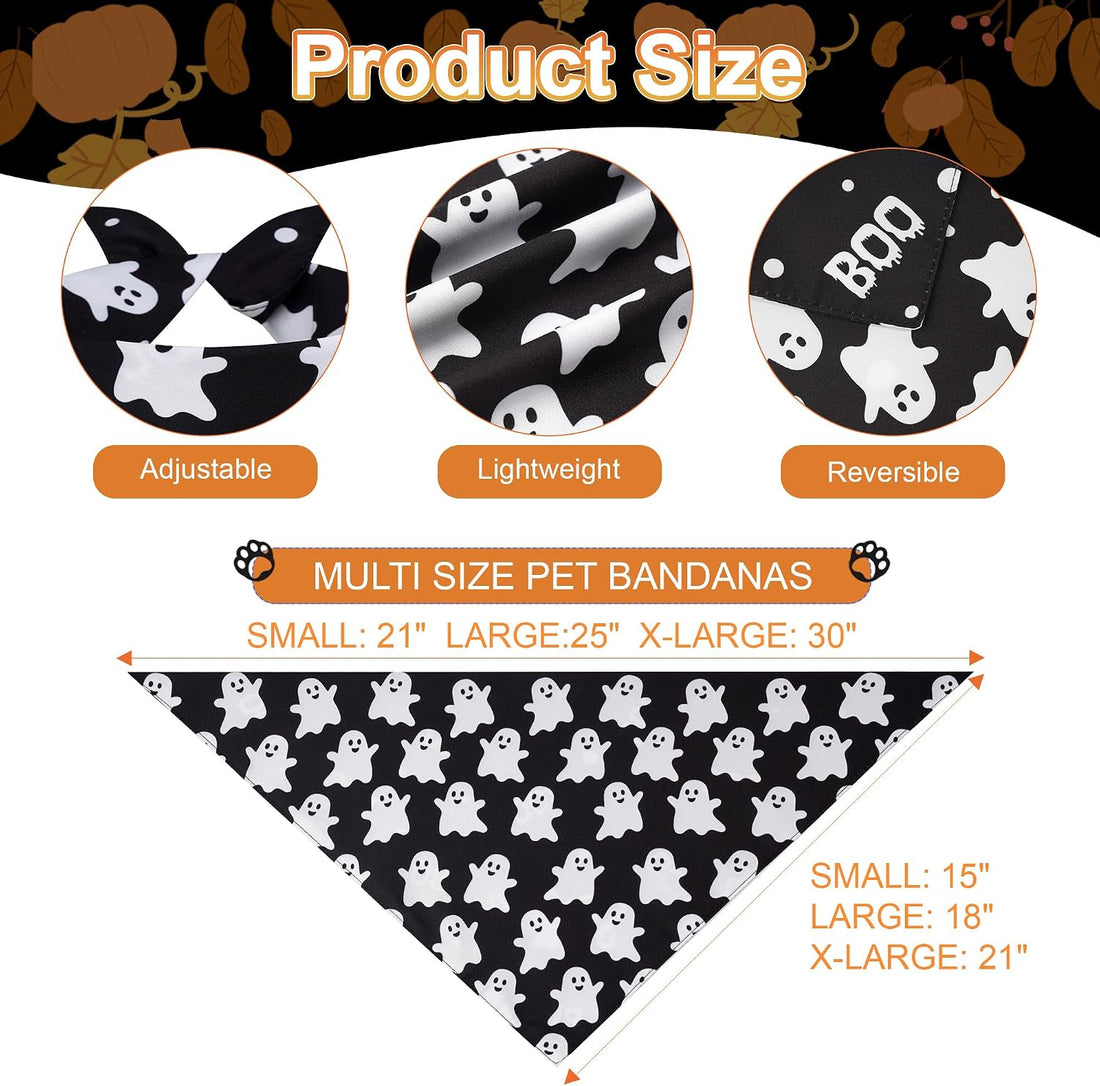 Fall Dog Bandanas Large 3PCS, 6 Pattern Scarf for Boy and Girl