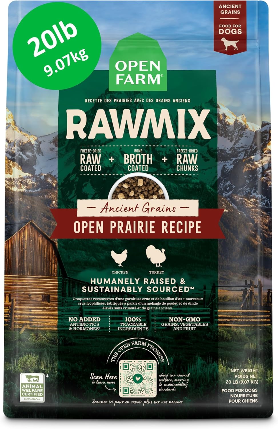 Open Farm RawMix Ancient Grains Dry Dog Food, Front Range Kibble
