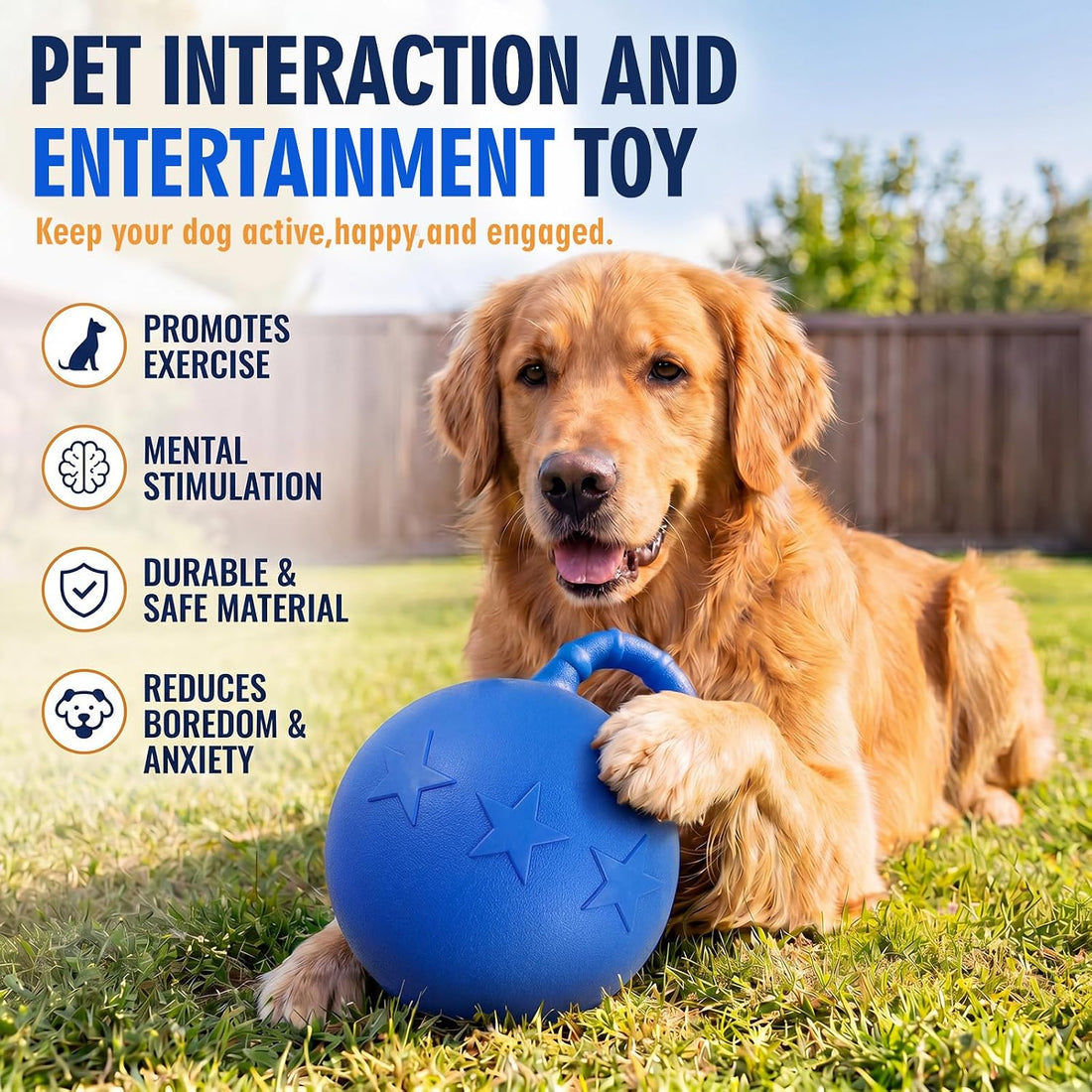 2 Pcs 10" Horse Herding Ball with Handle, Fruit Scented, Blue