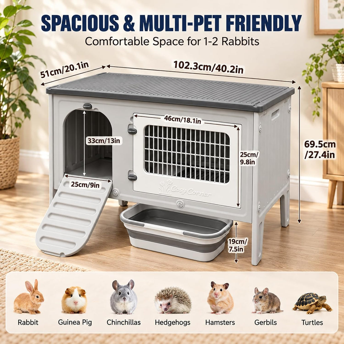Rockever Rabbit Hutch Indoor Outdoor