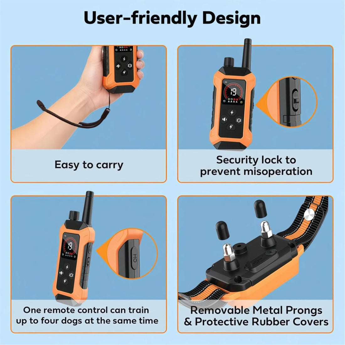 Shock Collar for 2 Dogs with Light Waterproof 2 Pack Remote Training