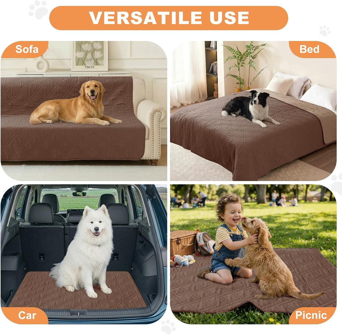 Waterproof 7 Layer Reversible Couch Covers for Dogs Bed Blanket