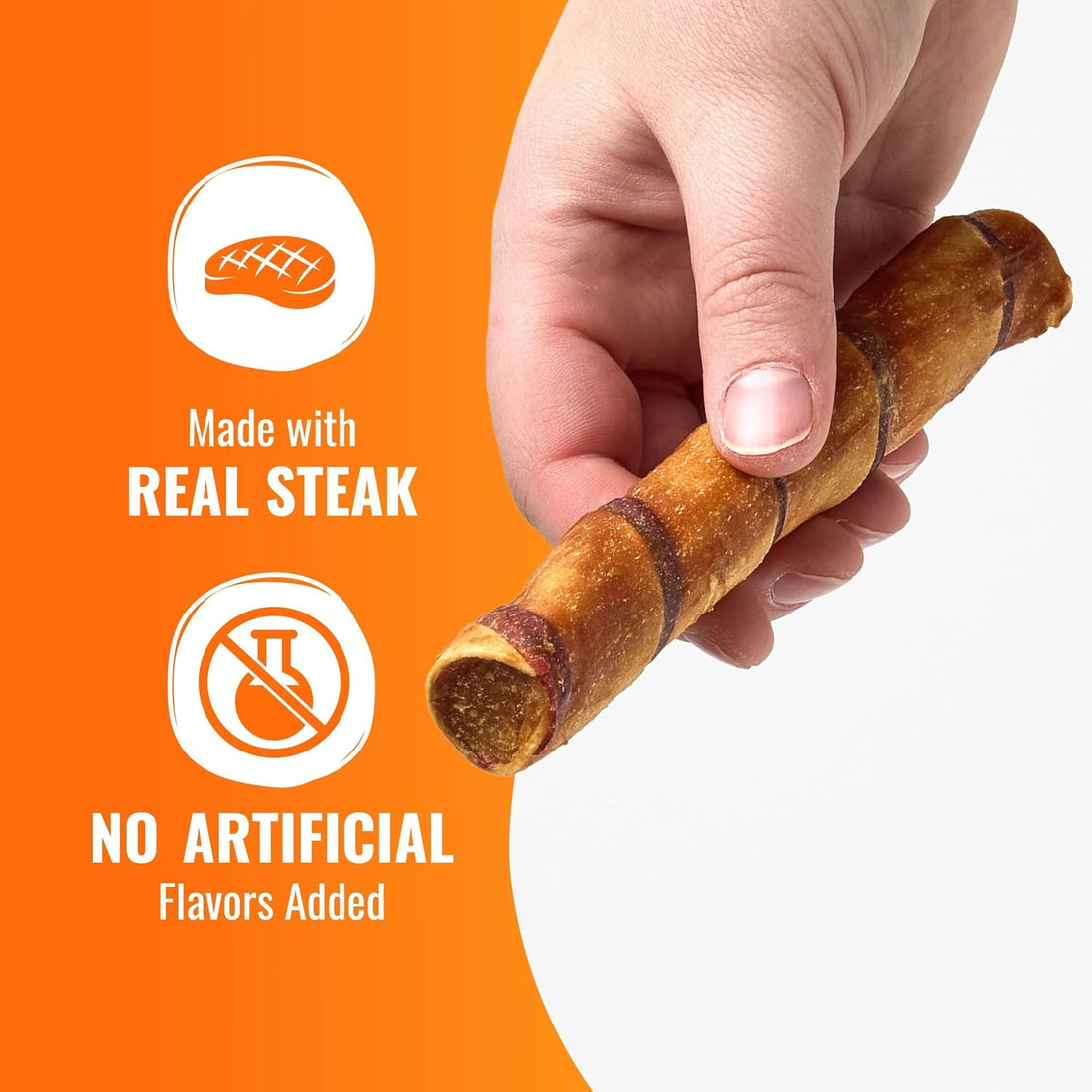 GOOD 'N' FUN SteakSational Twist High Protein Treat for Large Dog