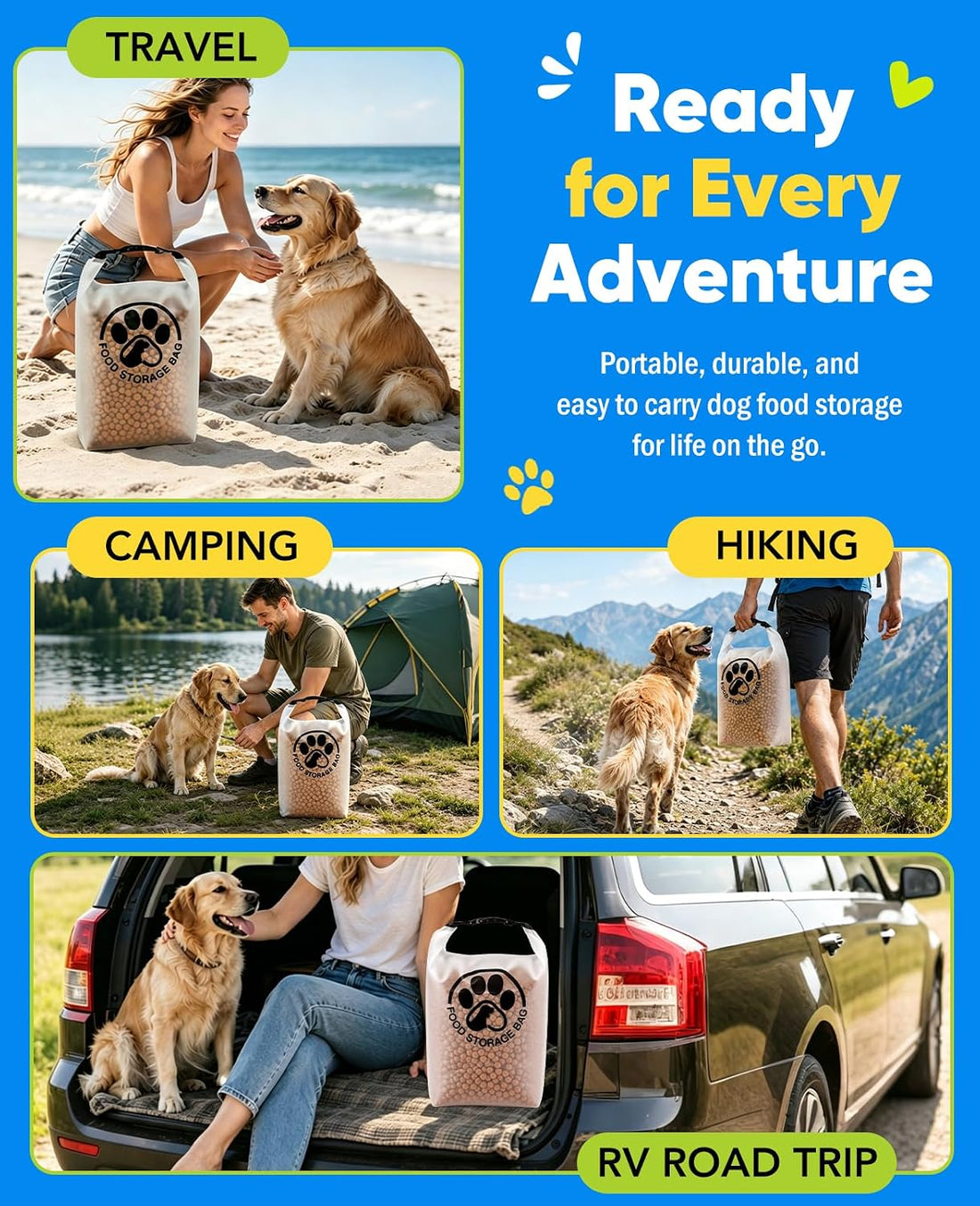 Aosnare Pet Food Storage Bag for Travel