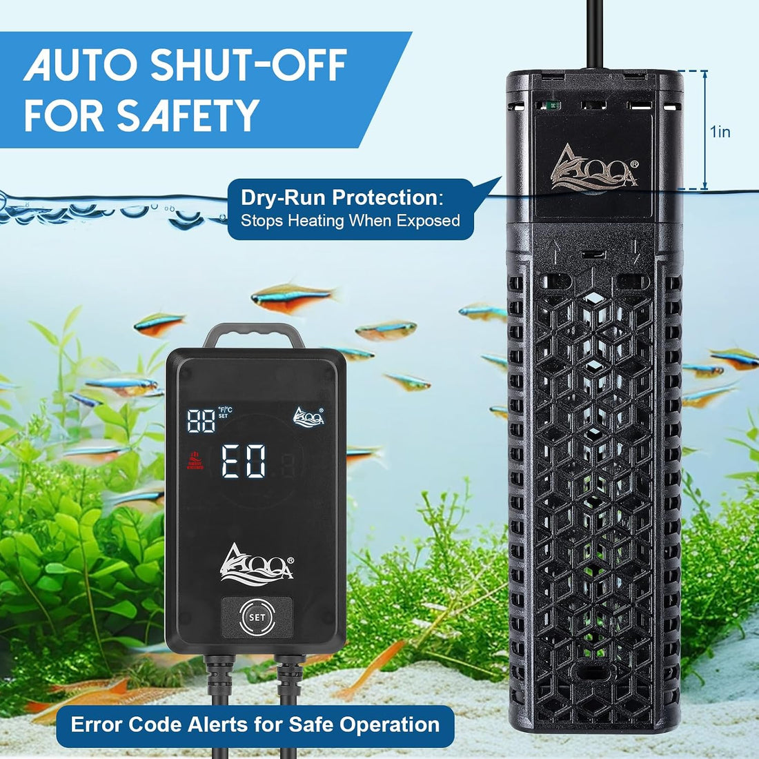 AQQA 1300W Aquarium Heater for 221-317 Gallon