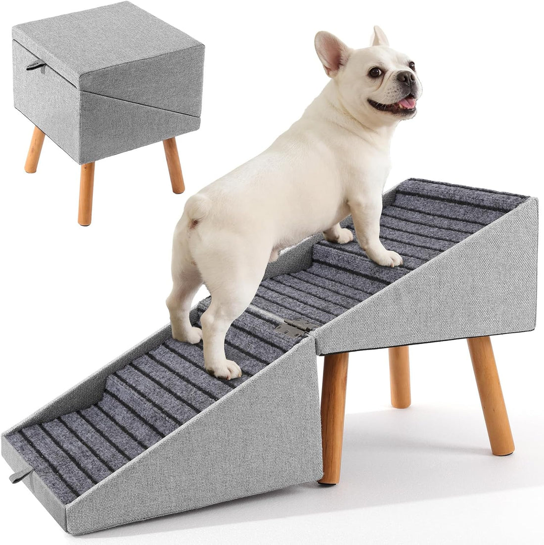 17" H Split Ottoman Dog Ramp for Couch