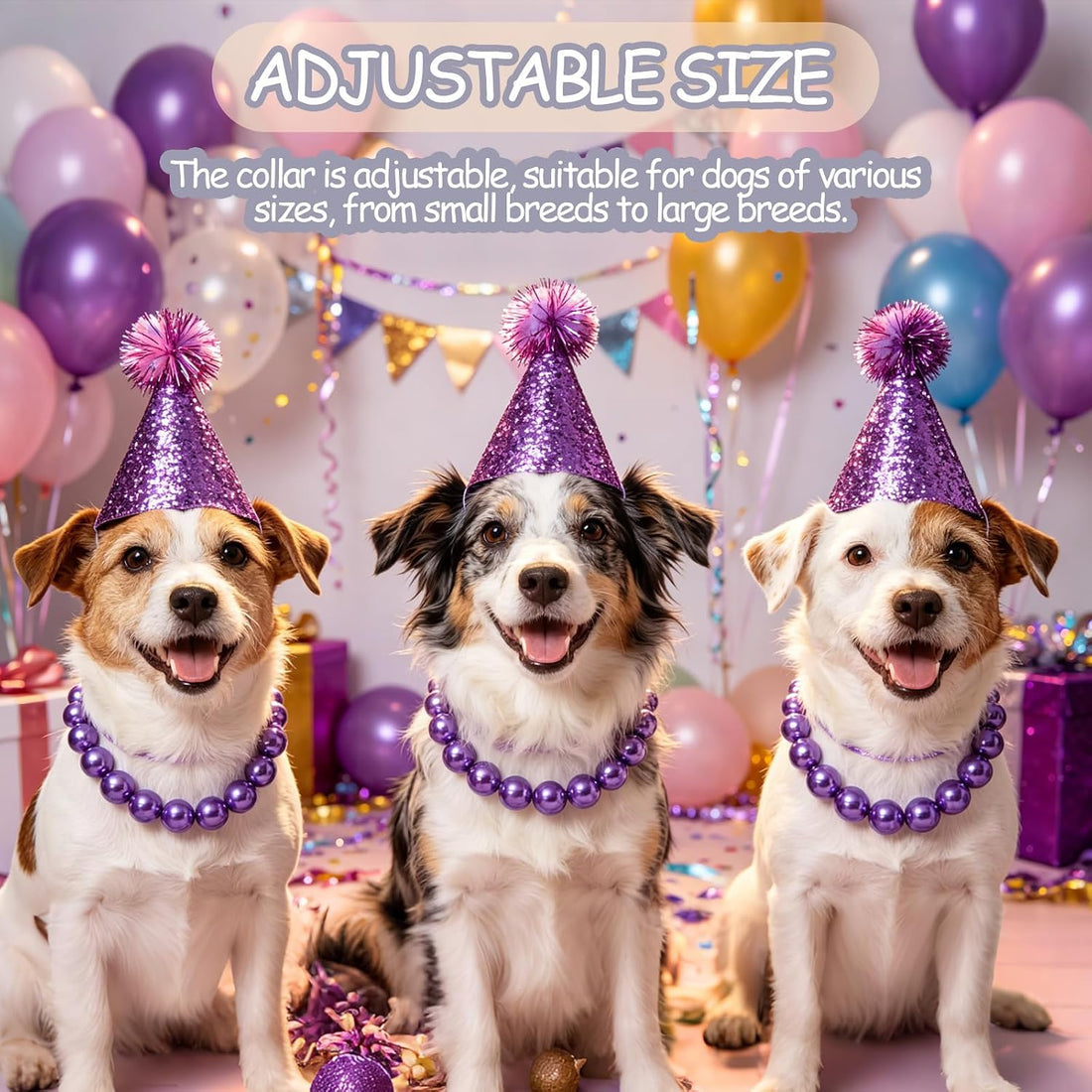 Ornaland Pearl Dog Necklace Collar for Women with Birthday Hat