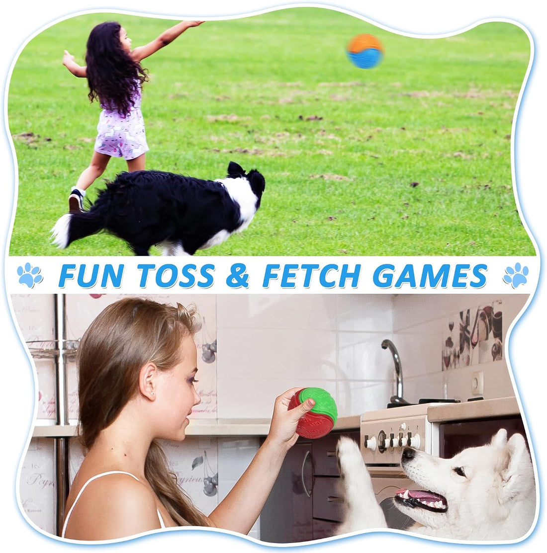 6Pcs Squeaky Dog Balls, Dog Toys Balls for Training