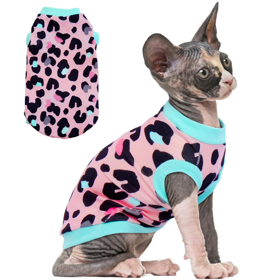 PUMYPOREITY Sphynx Cat Clothes - Soft & Stretchy Sweater Shirt, Pink