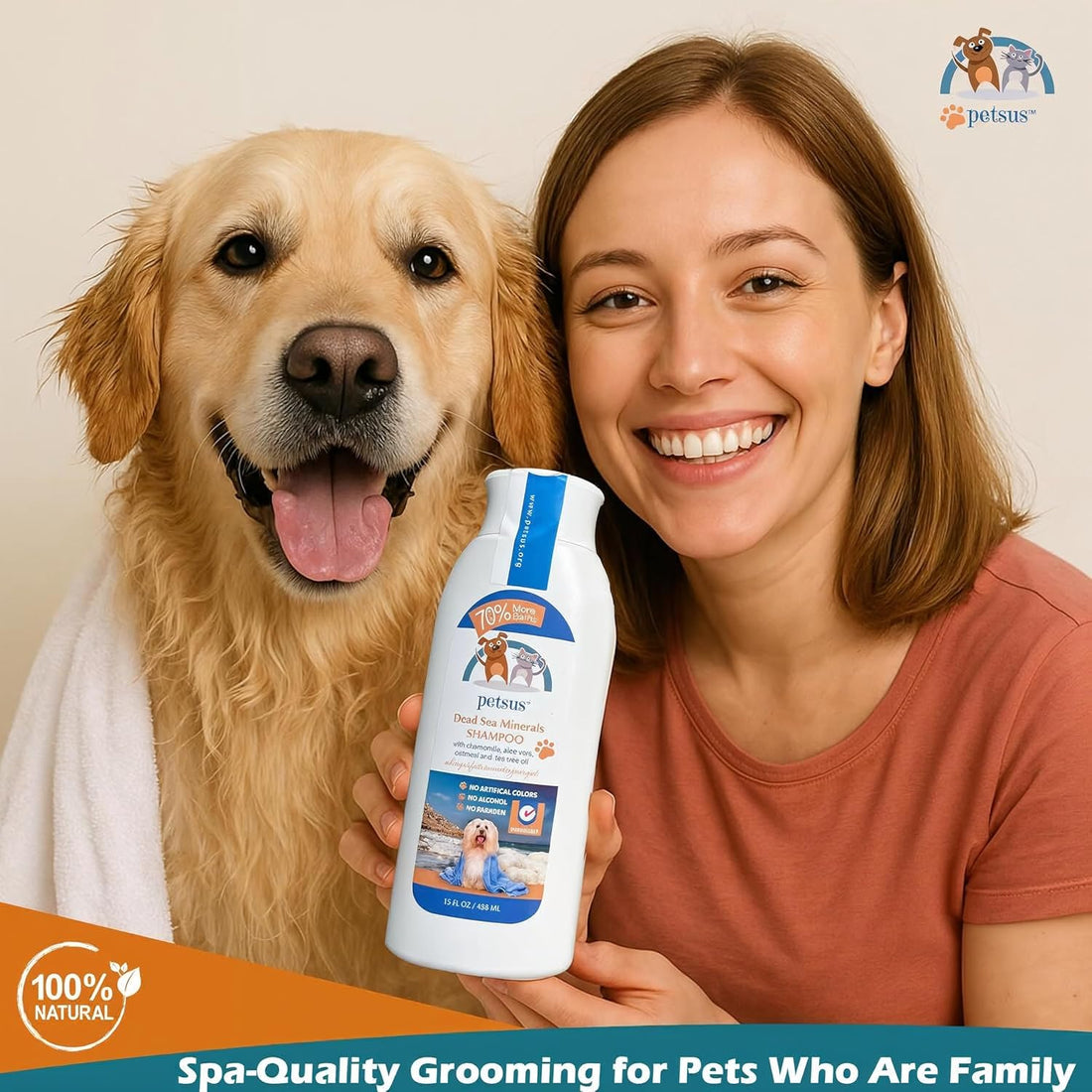 Petsus Anti-Itch Relief Dog & Cat Shampoo + Conditioner with Dead Sea