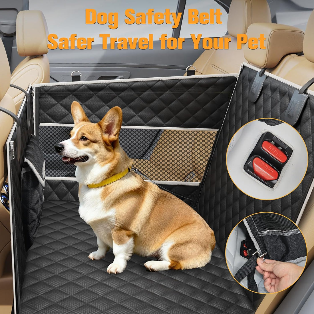 PETICON Dog Car Seat for Large Medium Dogs